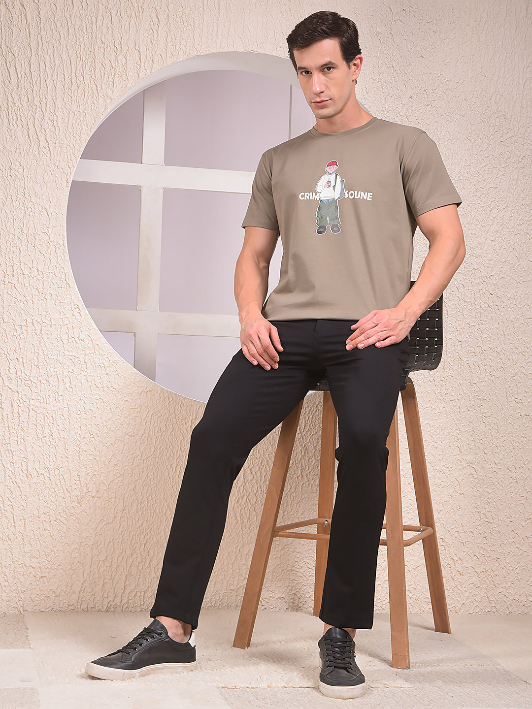 Olive Graphic Print T-Shirt