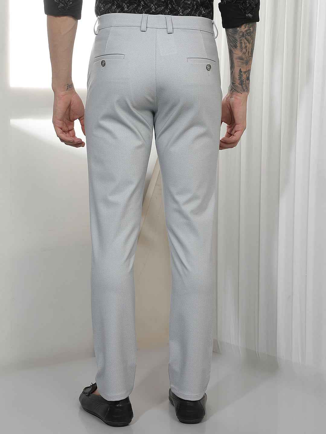 Comfortable Grey Knitted Casual Trousers