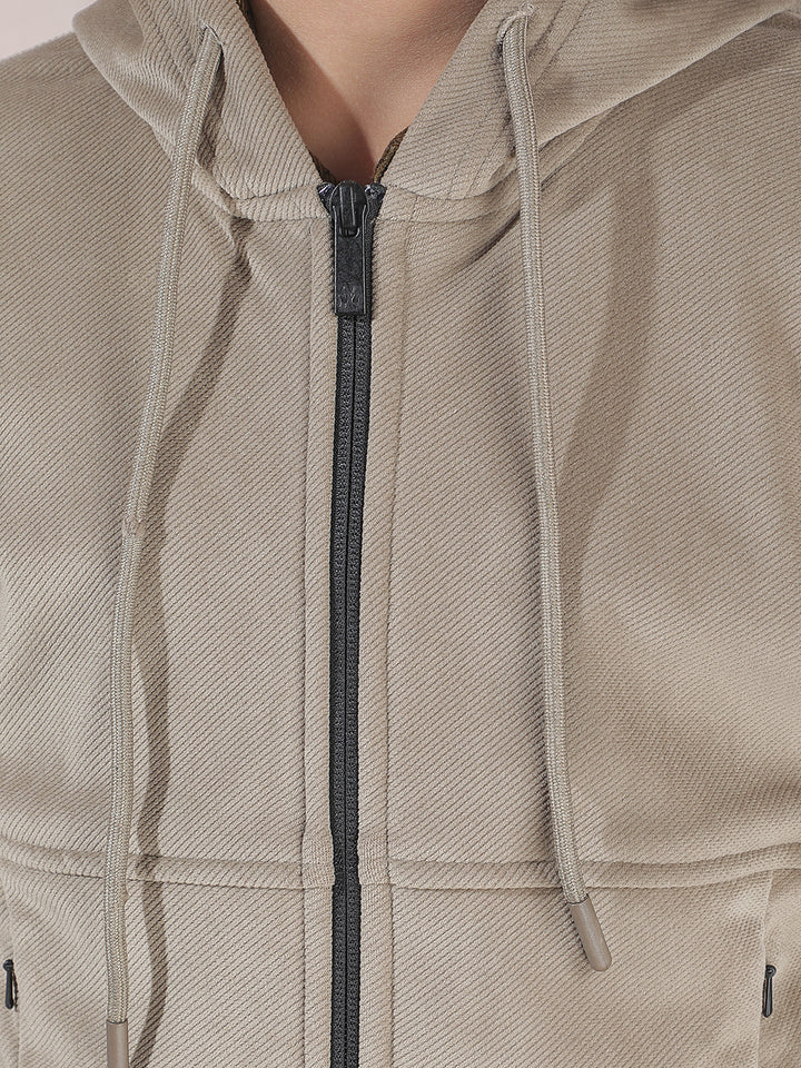 Beige Hooded Neck Sweatshirt