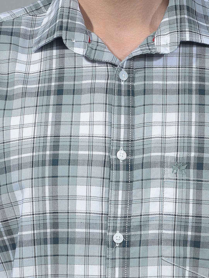 Green Checked 100% Cotton Shirt