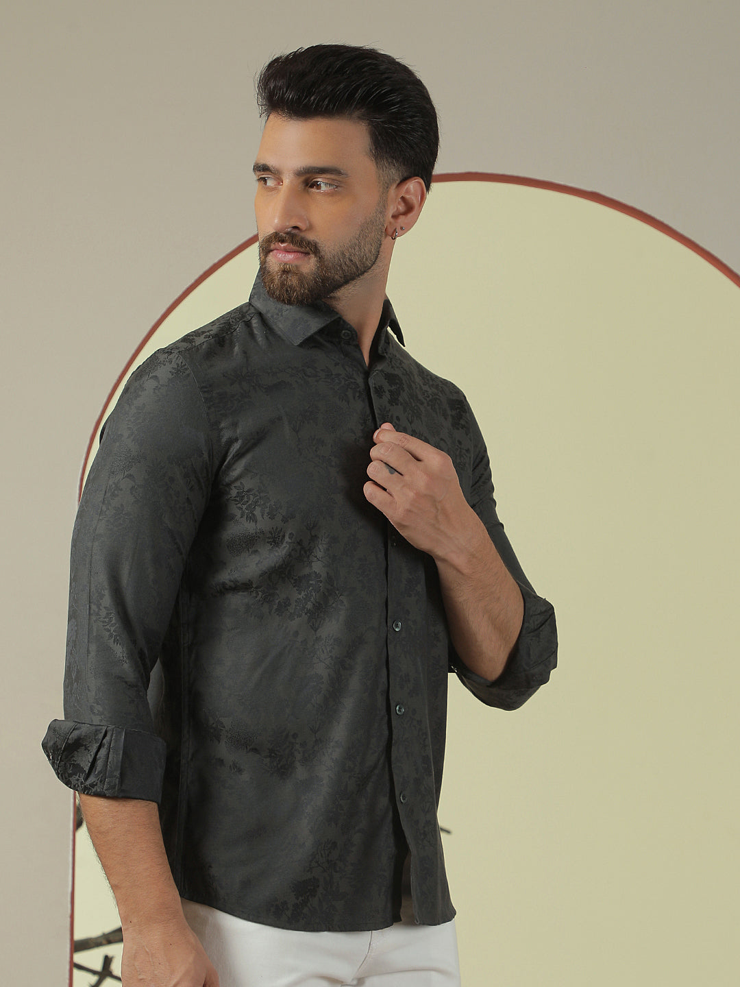 Green Floral Print Shirt