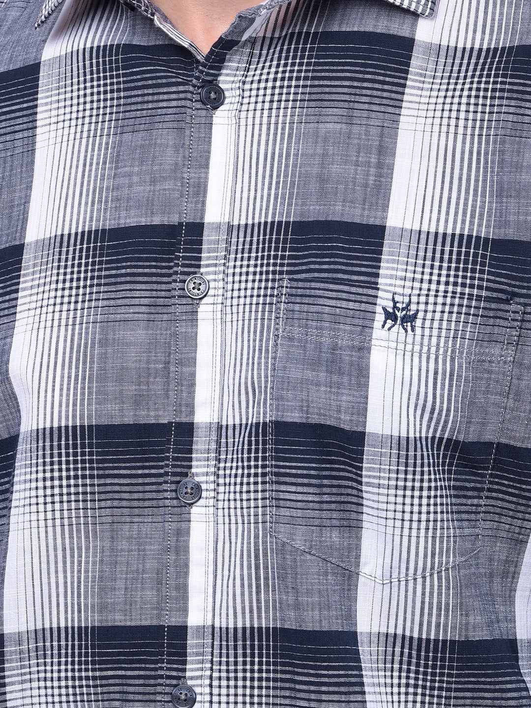 Blue Checked 100% Cotton Shirt
