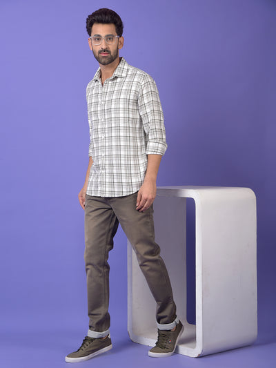 Grey Checked 100% Cotton Shirt
