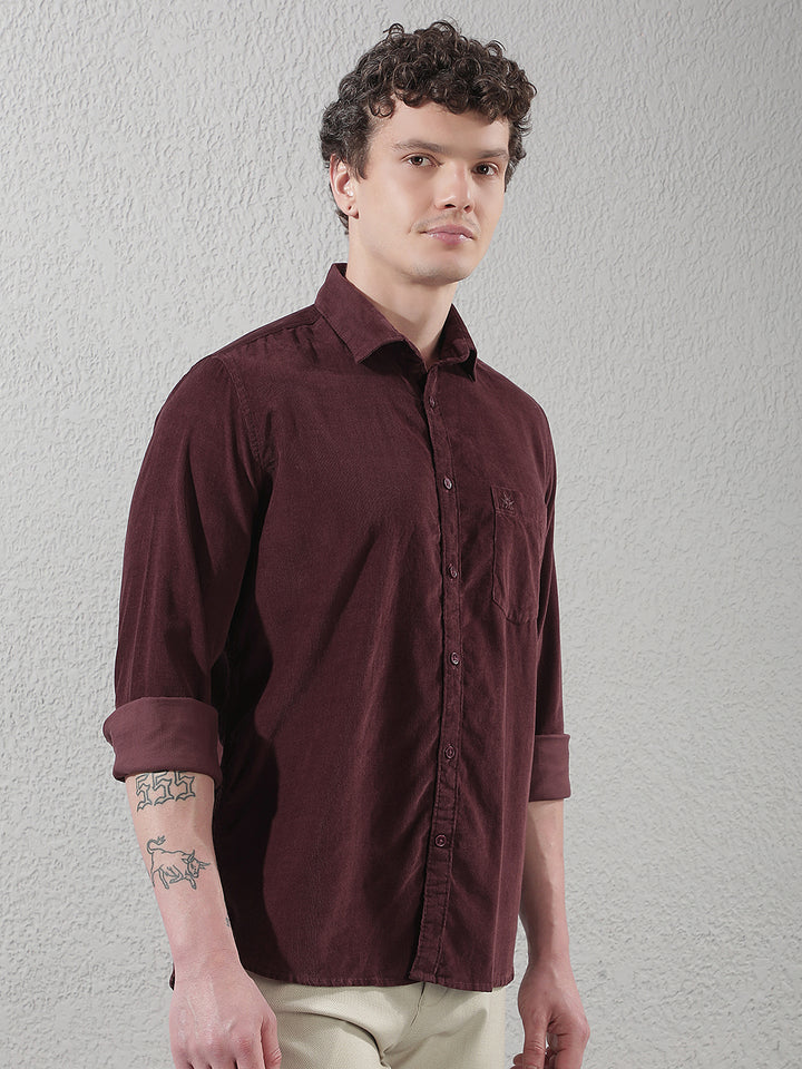 Classic Rich Wine Corduroy Shirt