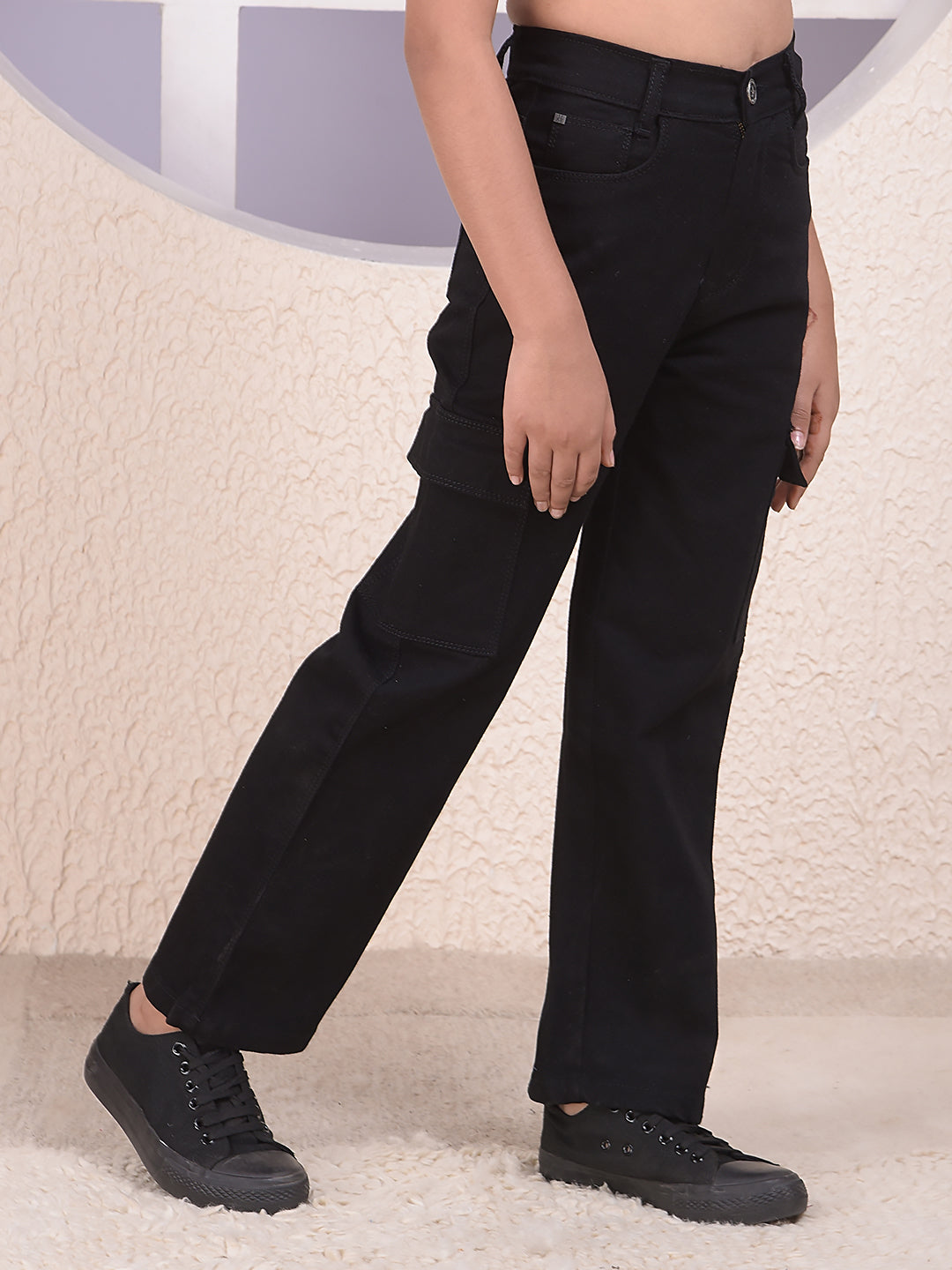 Black Baggy Cargo Jeans