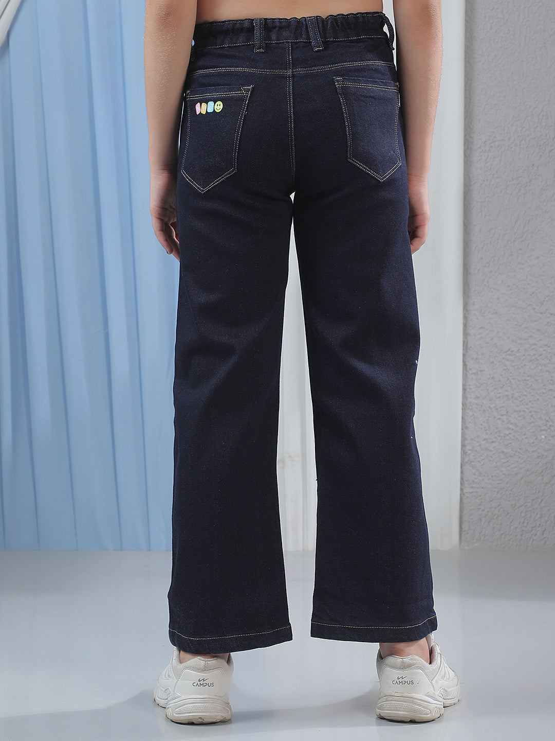 Blue Wide Leg Stretchable Jeans