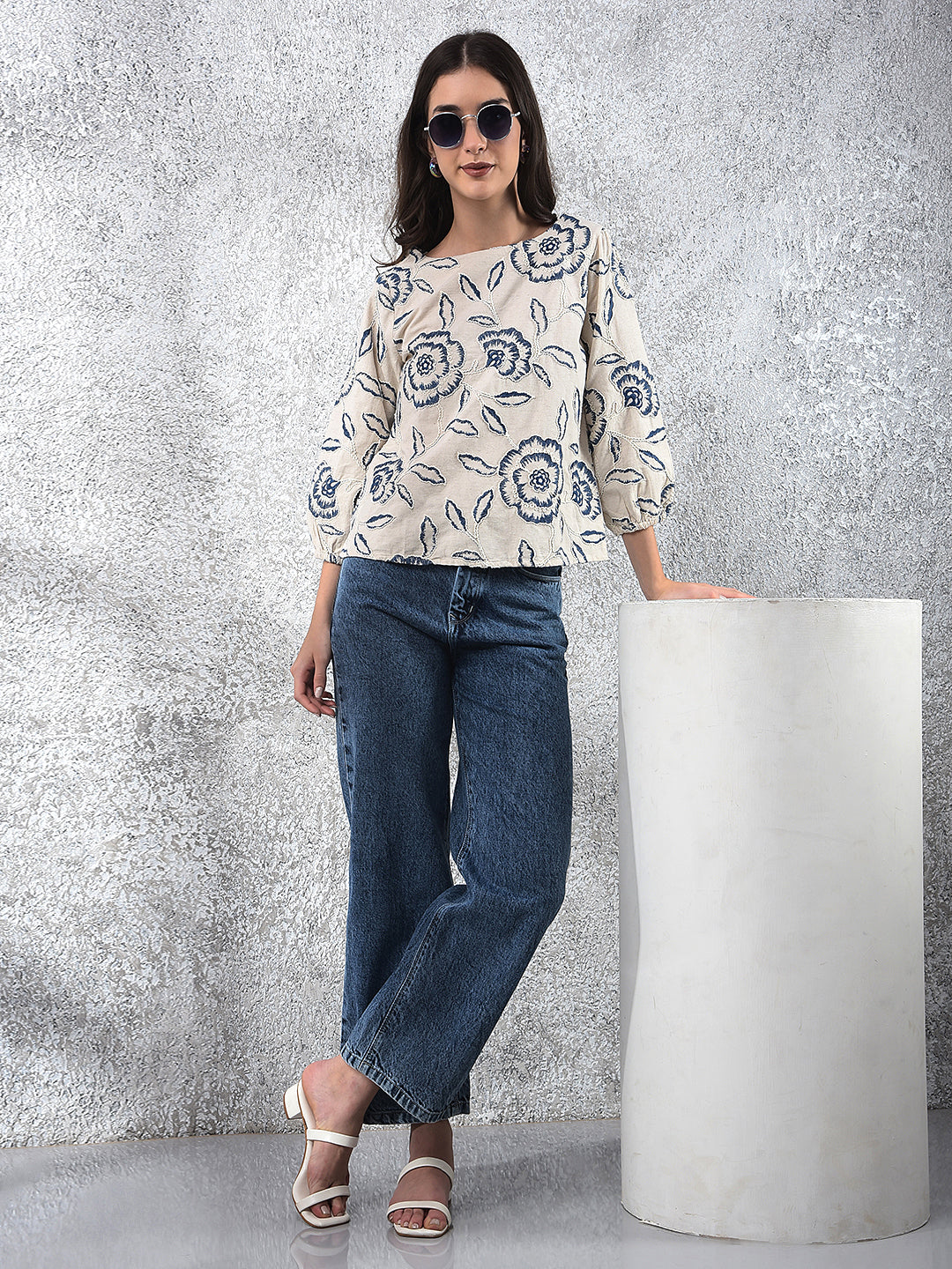 Effortless Floral Embroidered Chic Top