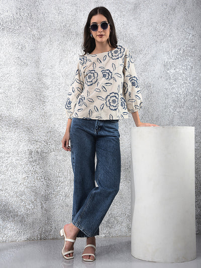 Effortless Floral Embroidered Chic Top