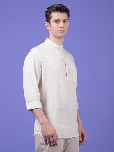 Off White Linen Kurta