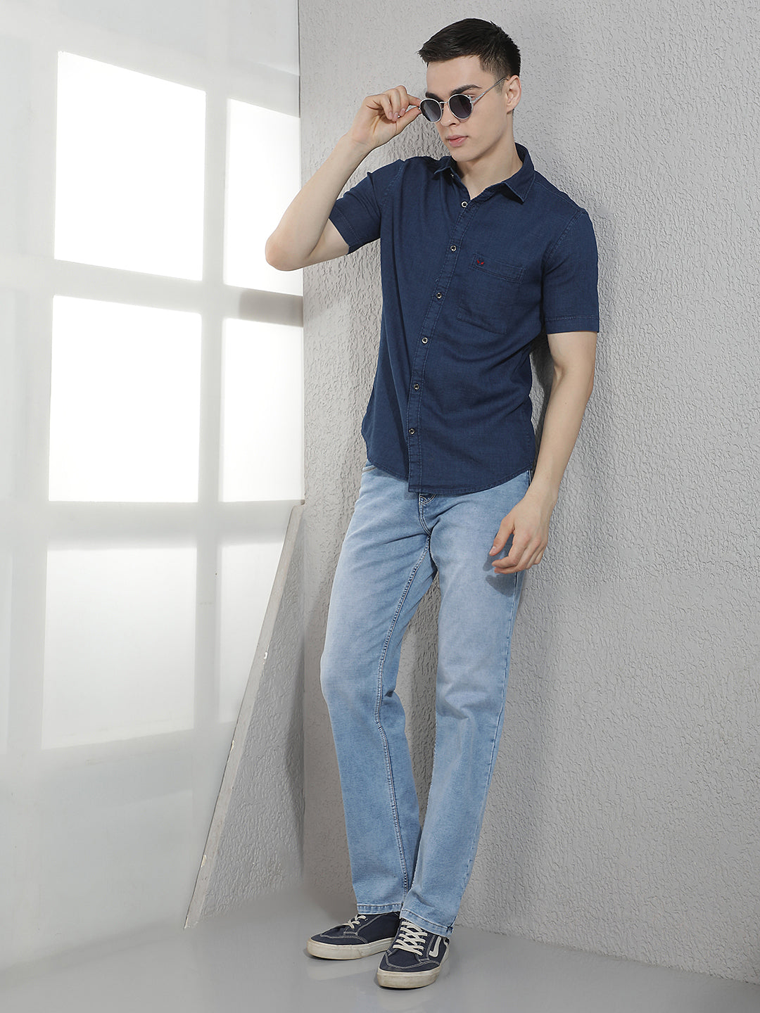 Blue 100% Cotton Denim Shirt