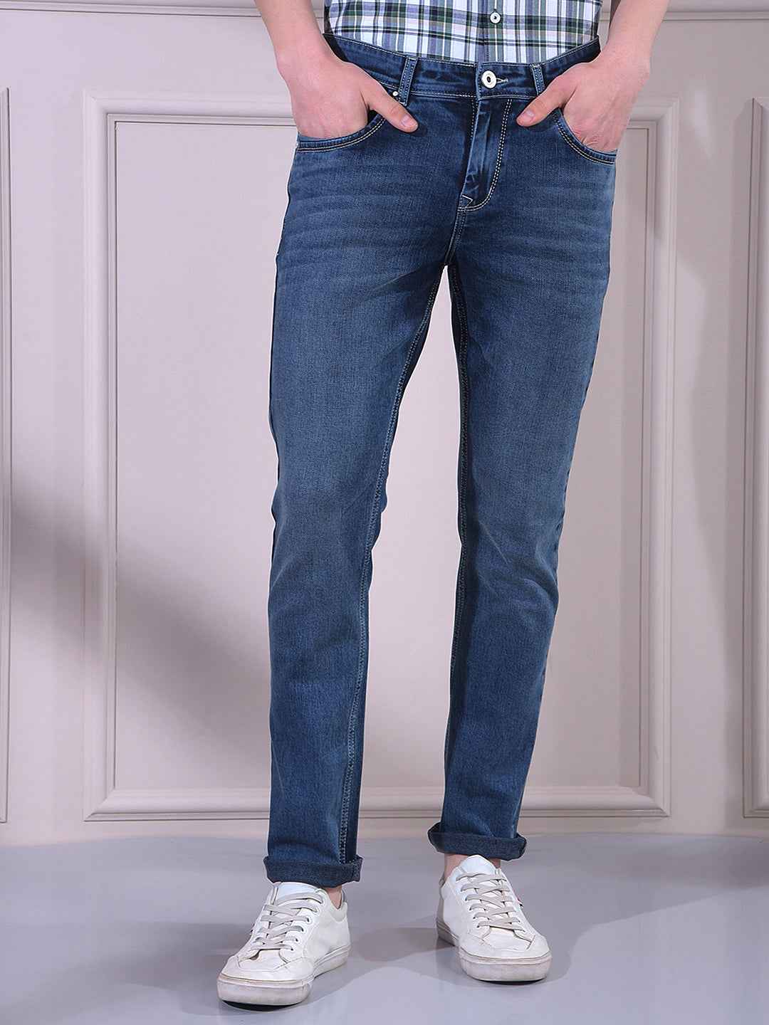 Intense Blue Clean Look Stretch Jeans