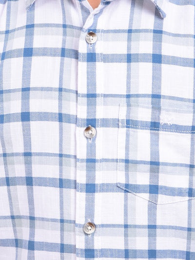 Blue Checked 100% Cotton Shirt