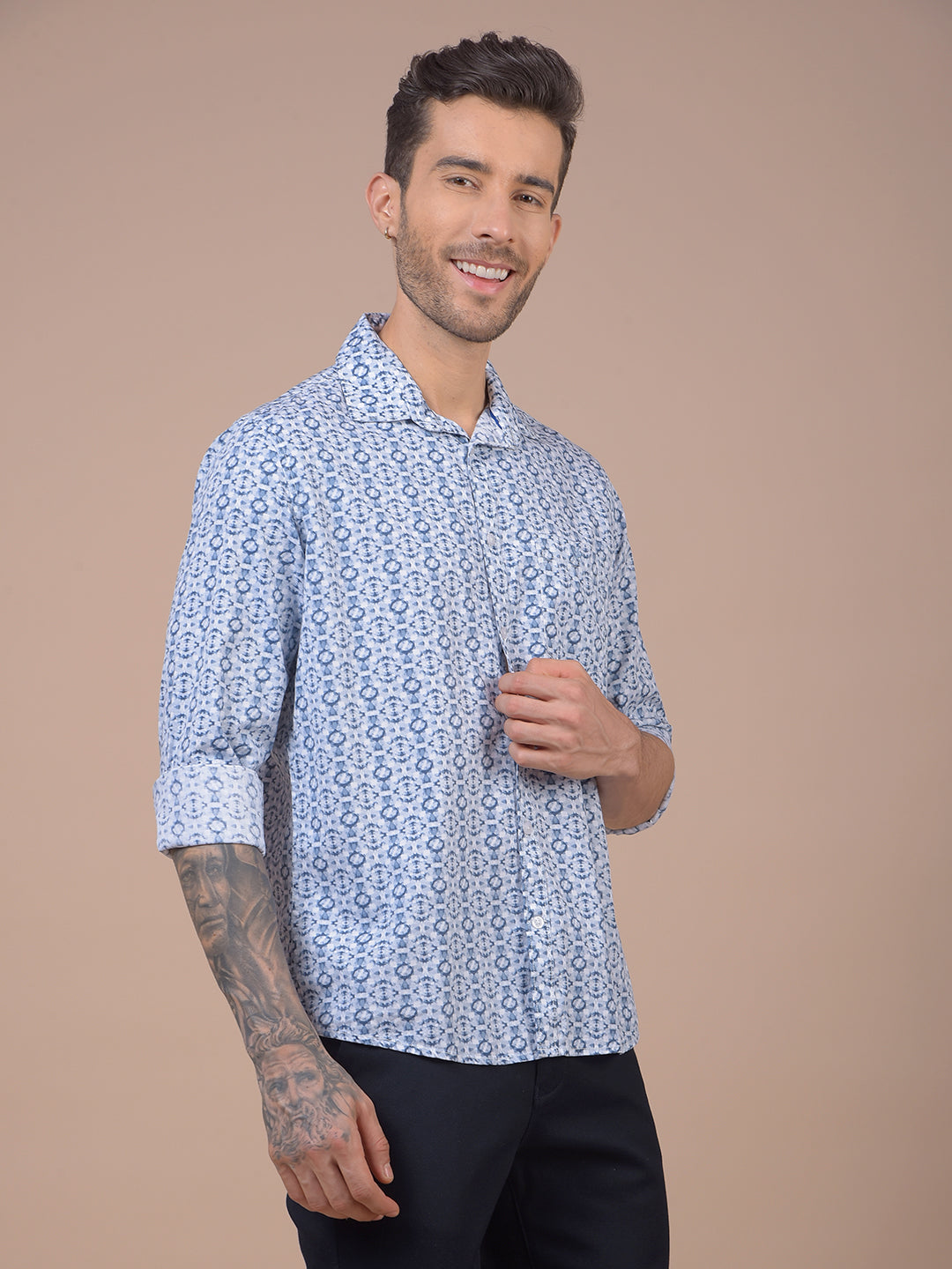 Blue Printed Shirt