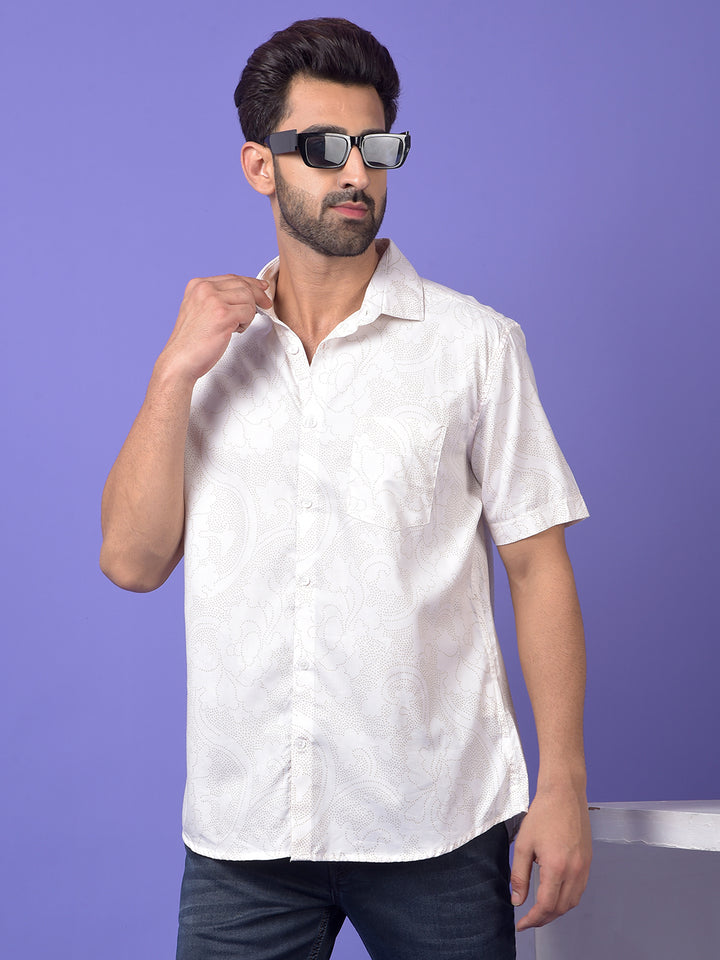 White Printed Shirt