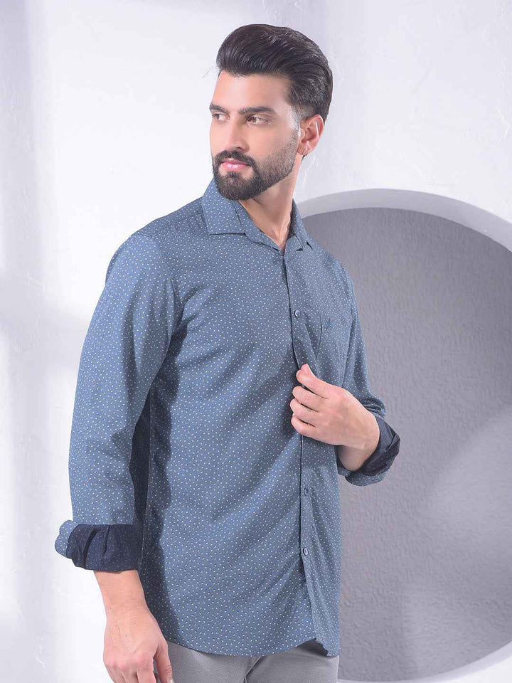 Blue Textured Surface Shirt