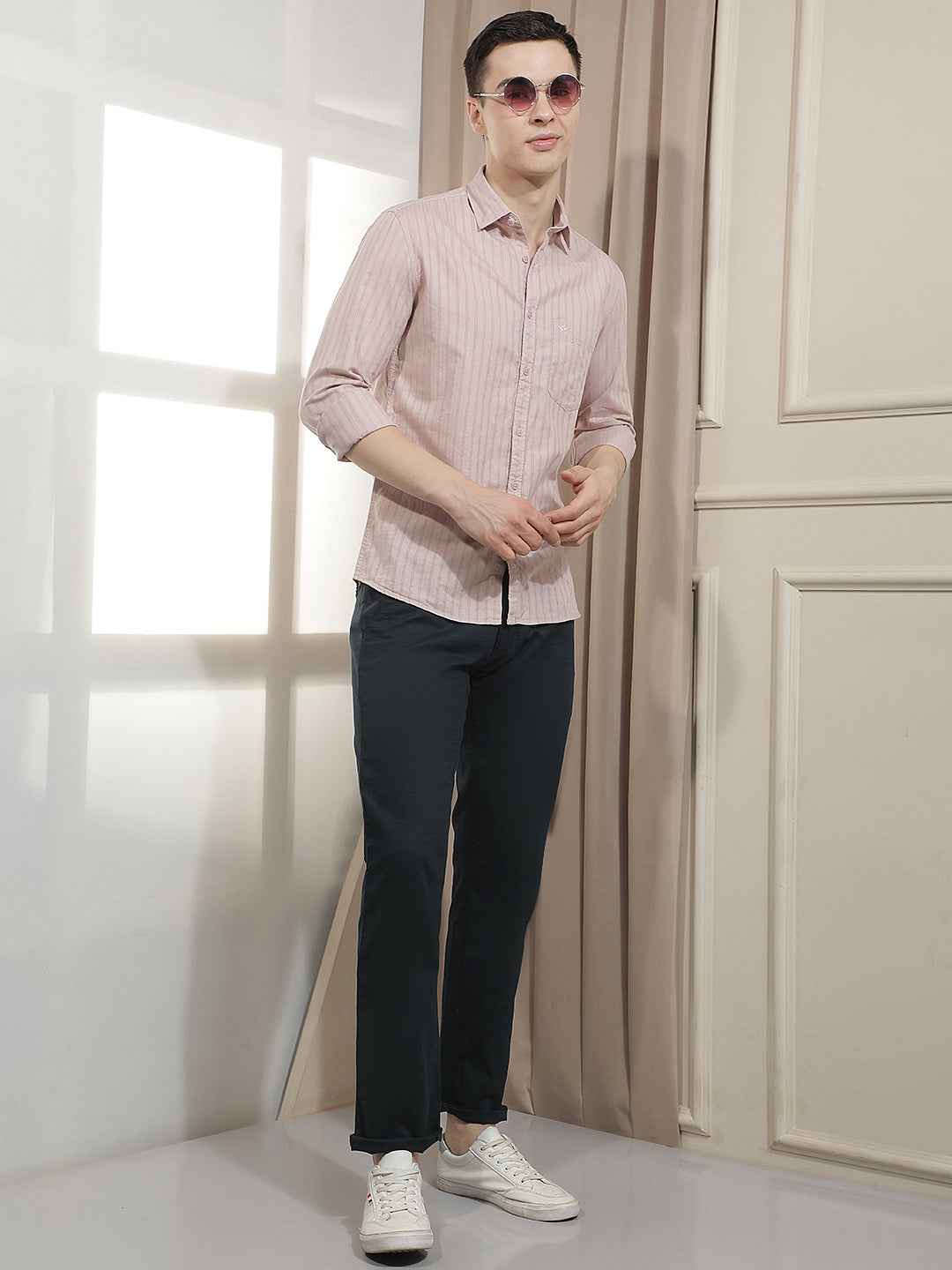 Navy Blue 100% Cotton Trousers