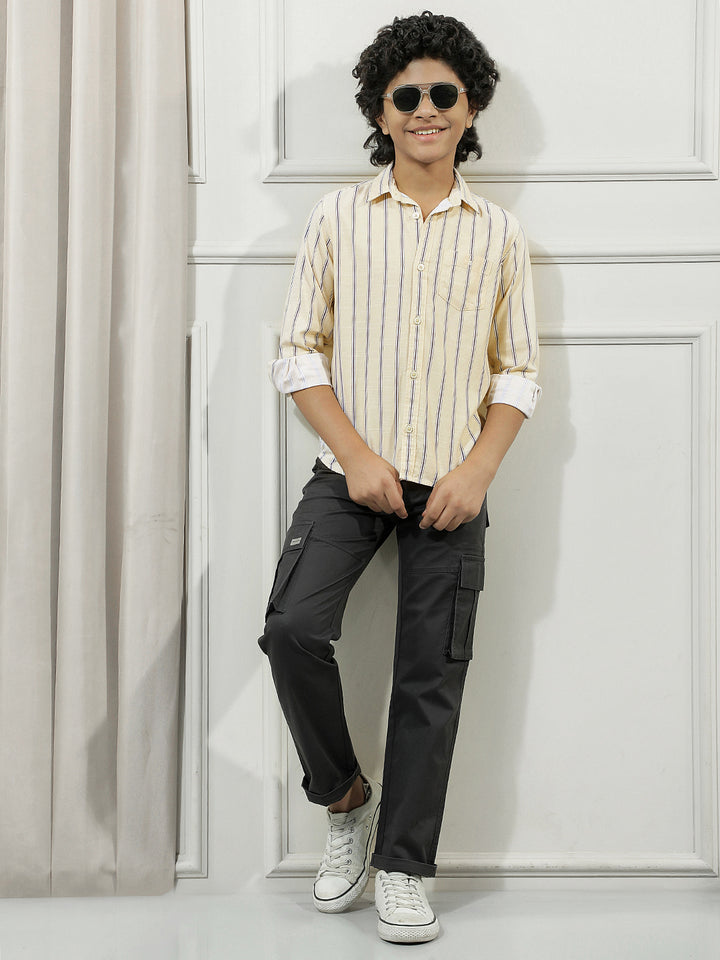 Pastel Yellow Striped Shirt