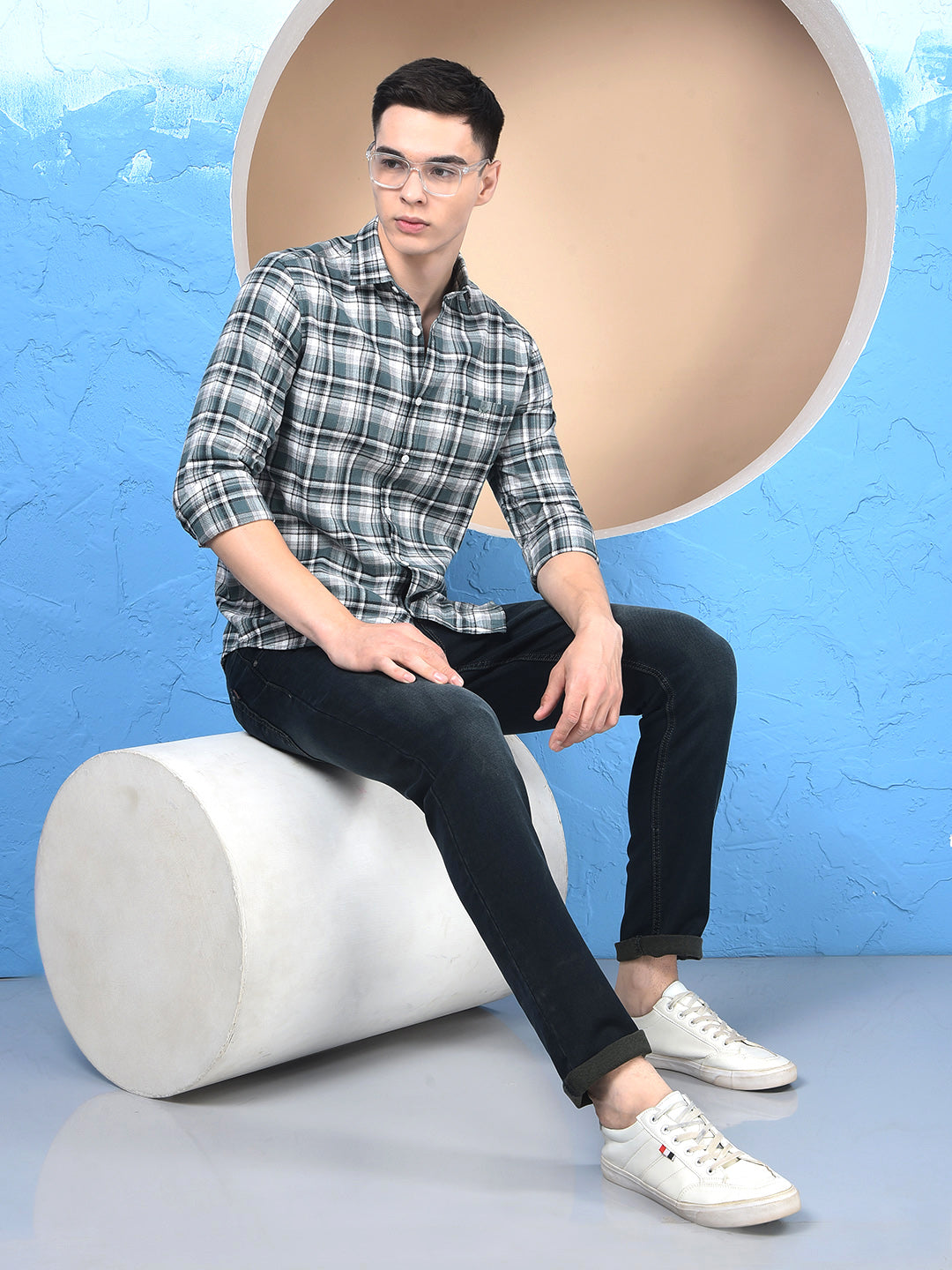 Green Checked 100% Cotton Shirt