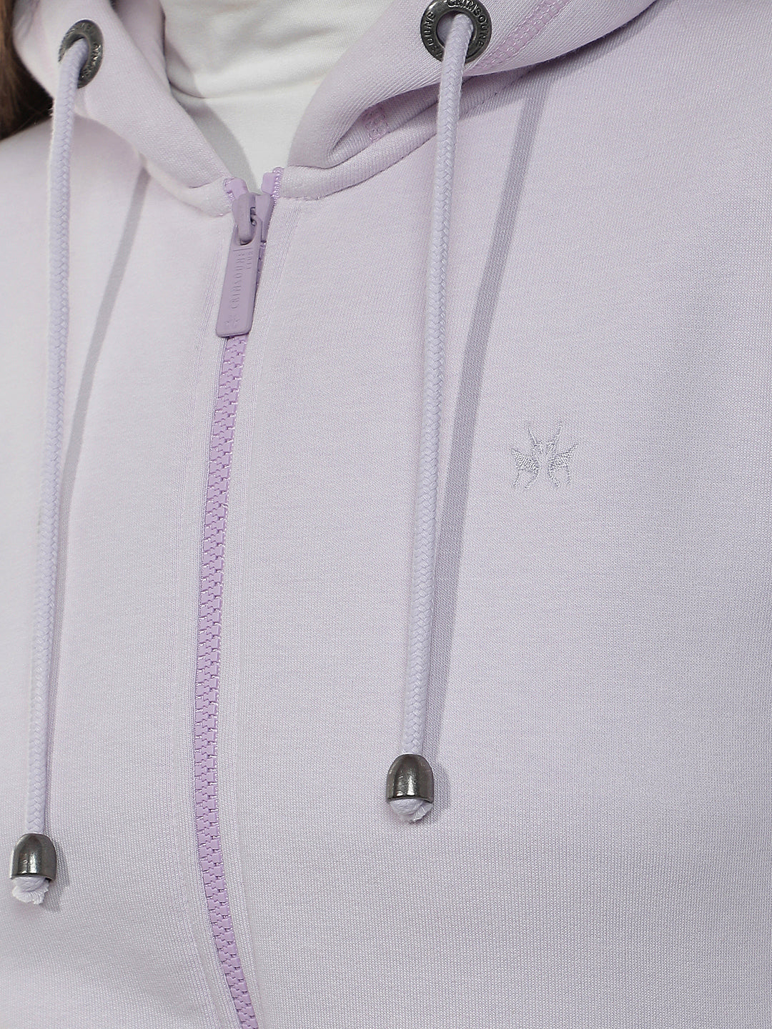 Purple Hooded Front-Open Sweatshirt