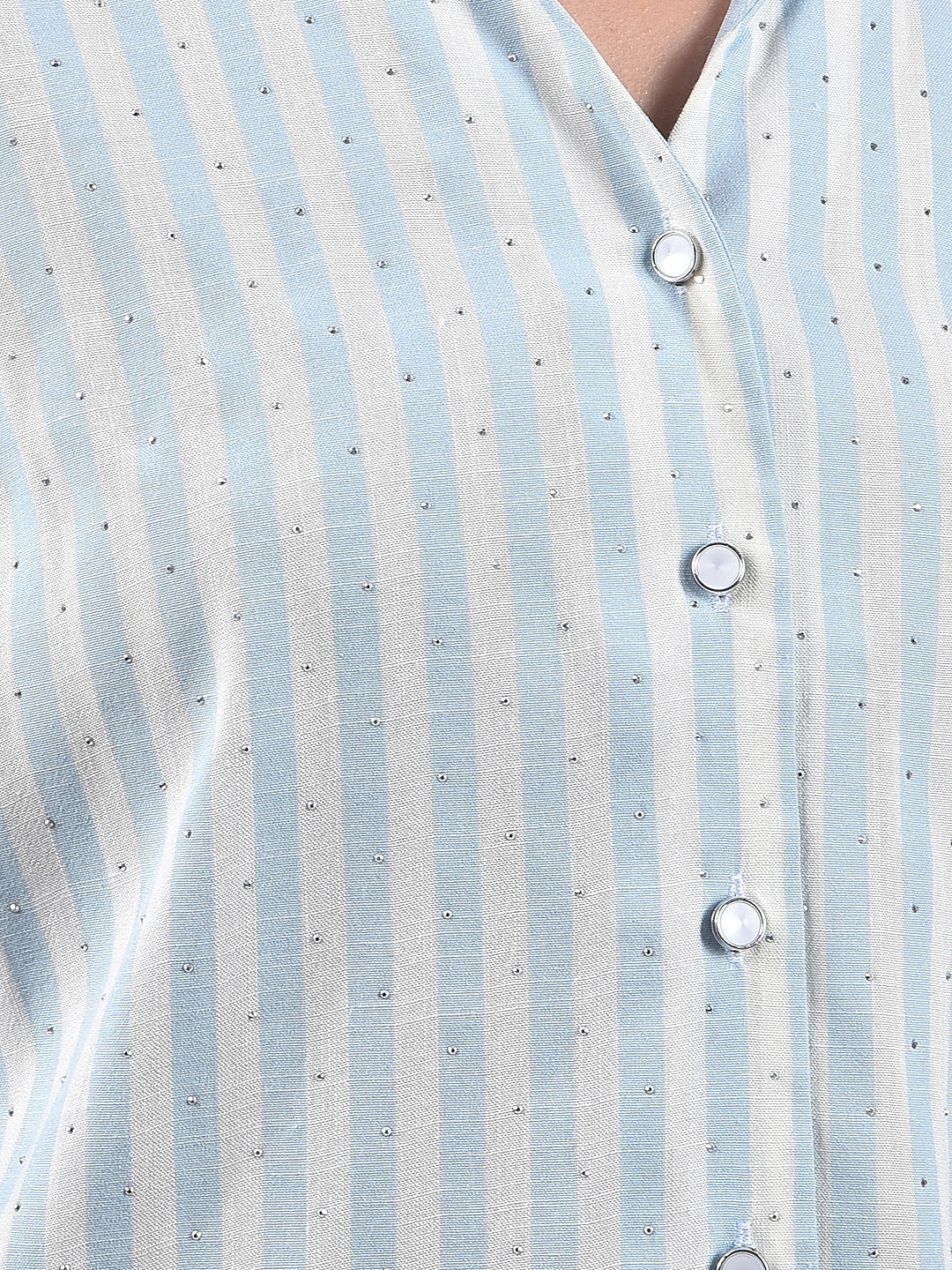 Skyline Blue Sparkle Stripes Shirt