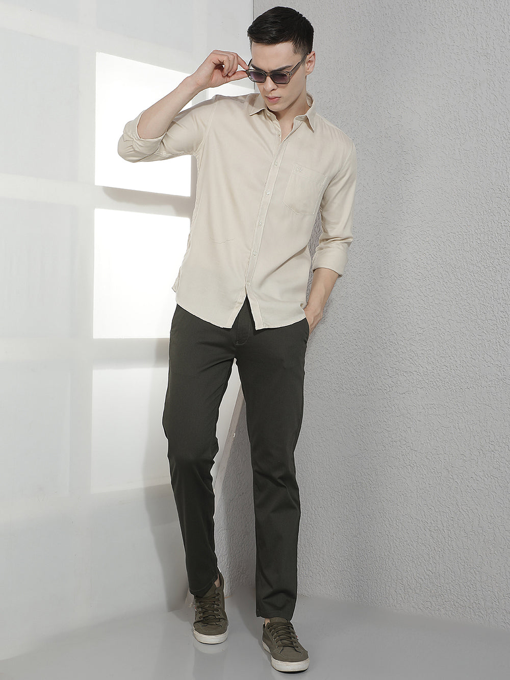 Olive Straight Trousers