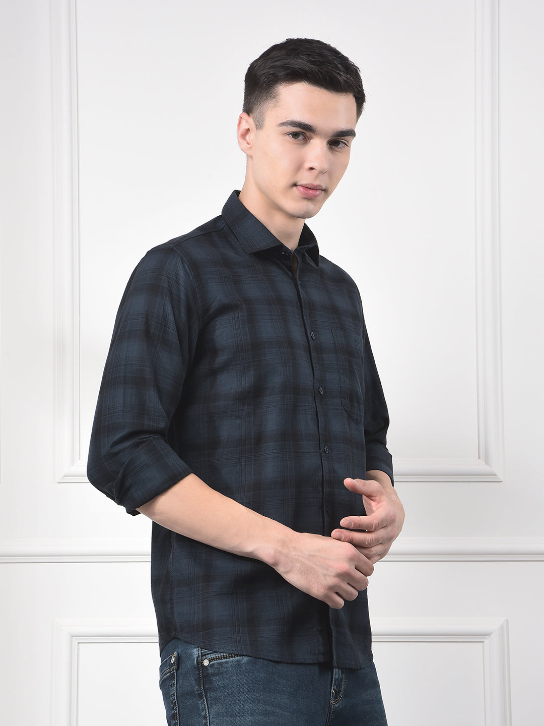 Green Checked 100% Cotton Shirt