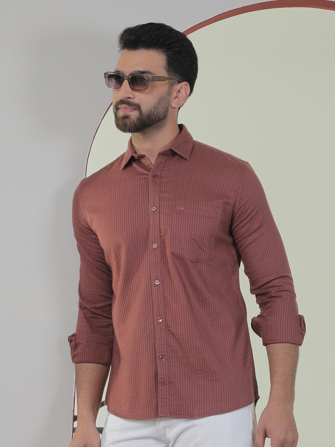 Hazelwood Brown Striped Shirt