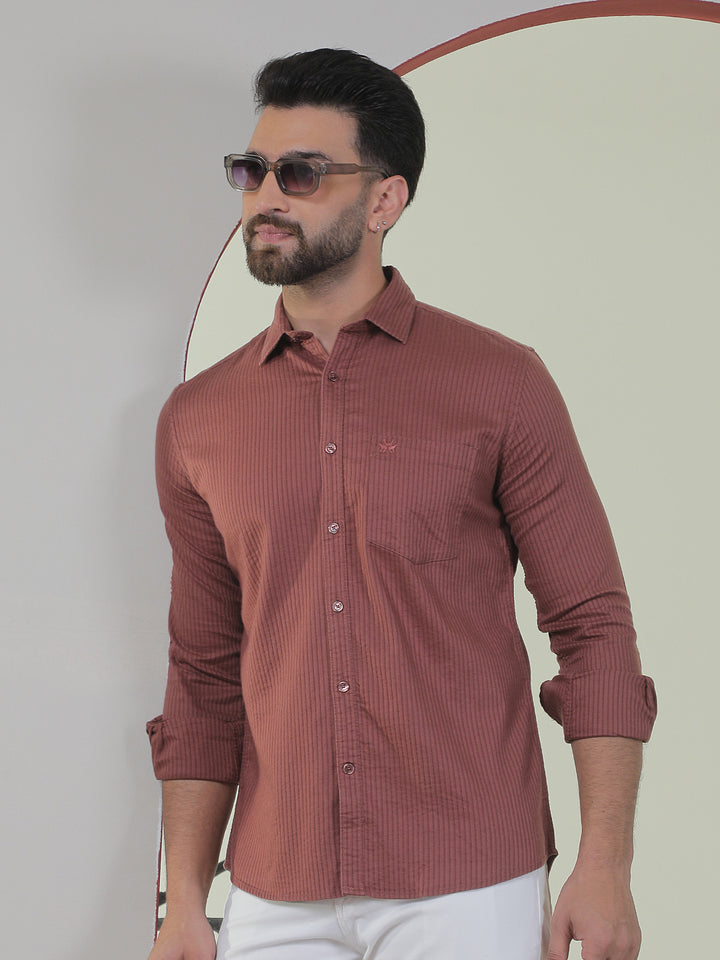 Hazelwood Brown Striped Shirt