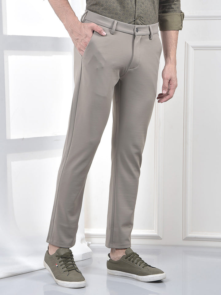 Lush Brown Textured Trousers