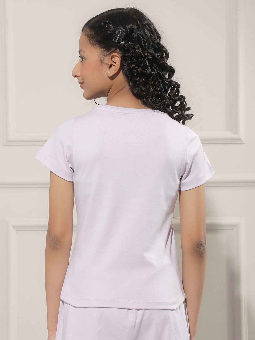 Purple Typographic Print T-Shirt