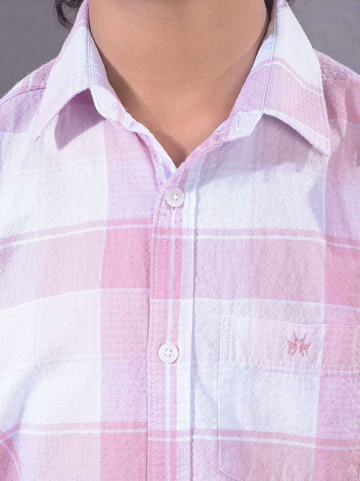 Pink Checked 100% Cotton Shirt