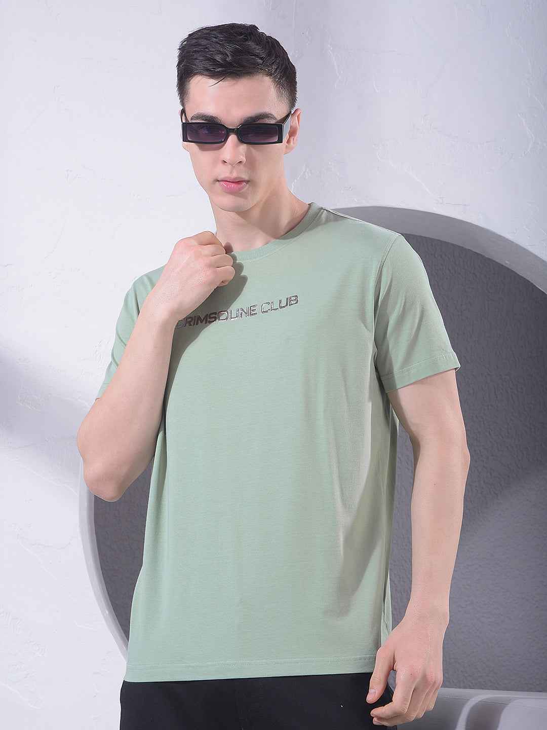 Green Typographic Print T-Shirt
