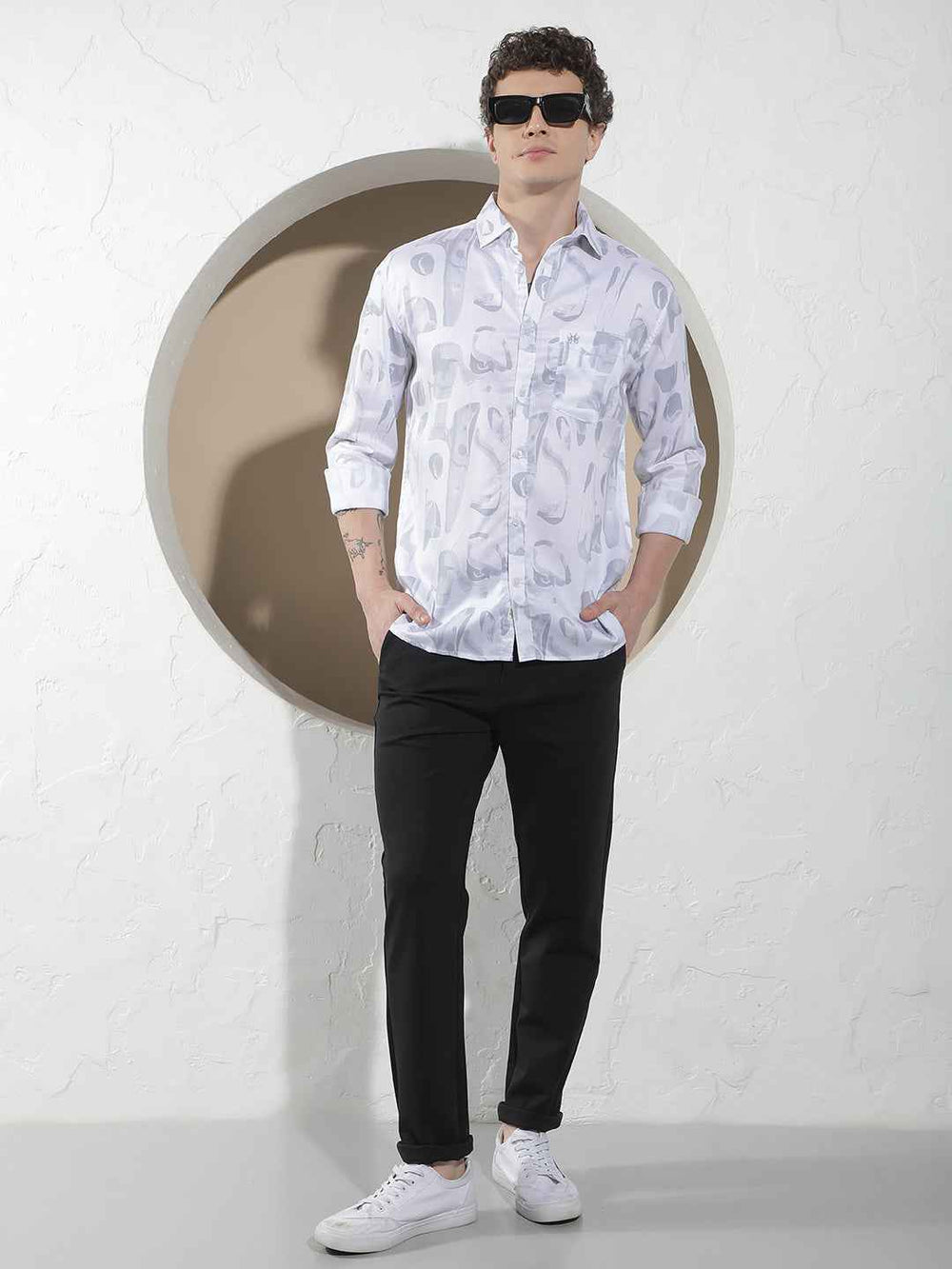Mist Grey Printed Shirt