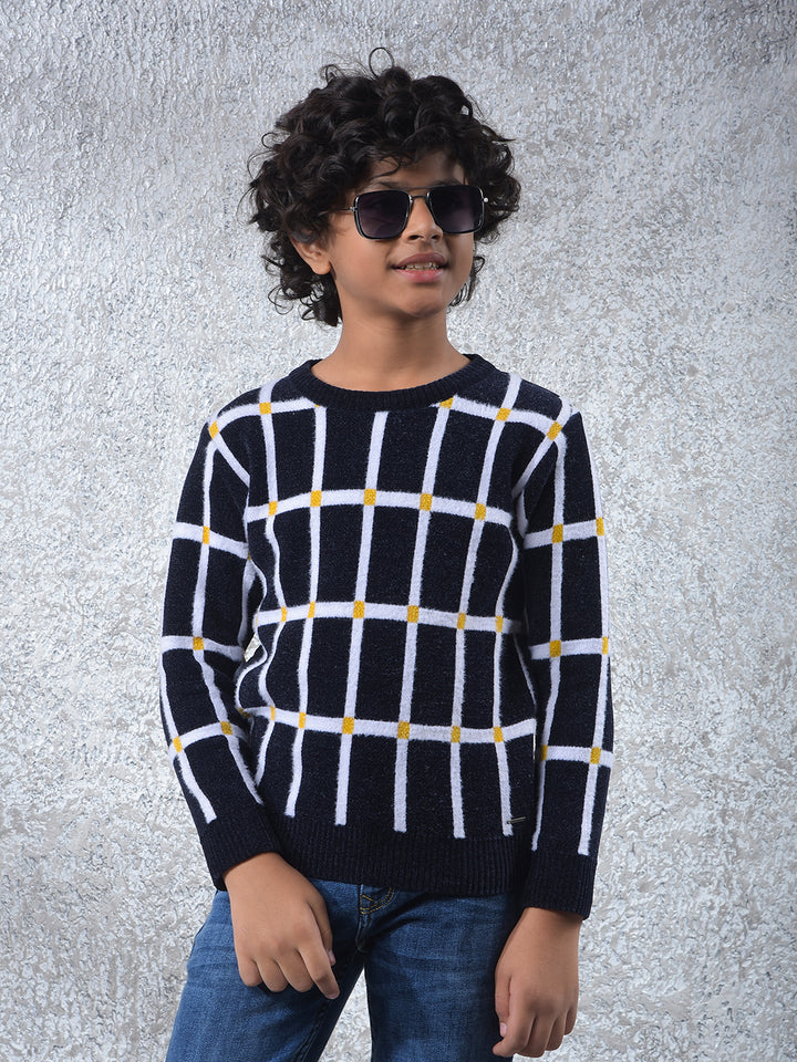 Bold Signal Black Checked Sweater