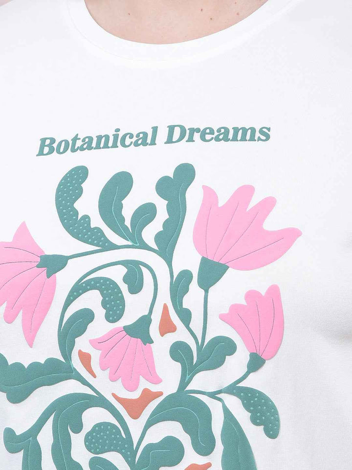 White Graphic Print T-Shirt