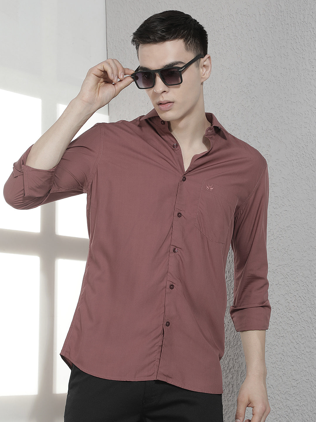 Classy Dusty Wine Modal Shirt