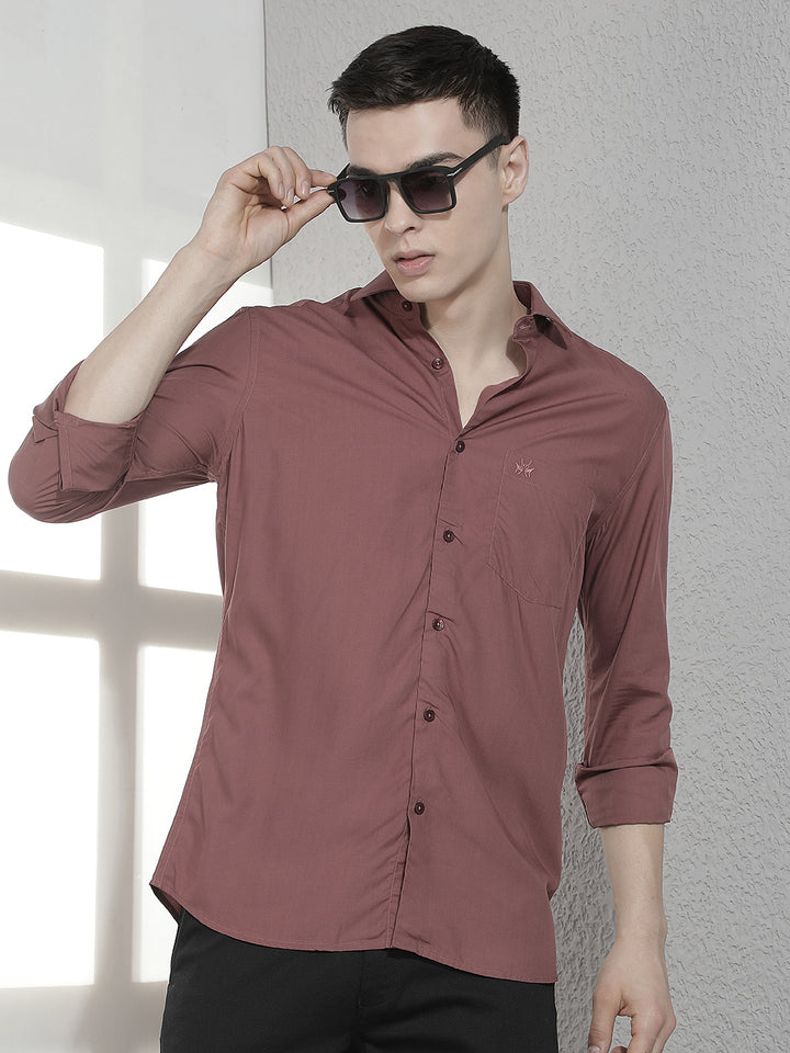 Classy Dusty Wine Modal Shirt
