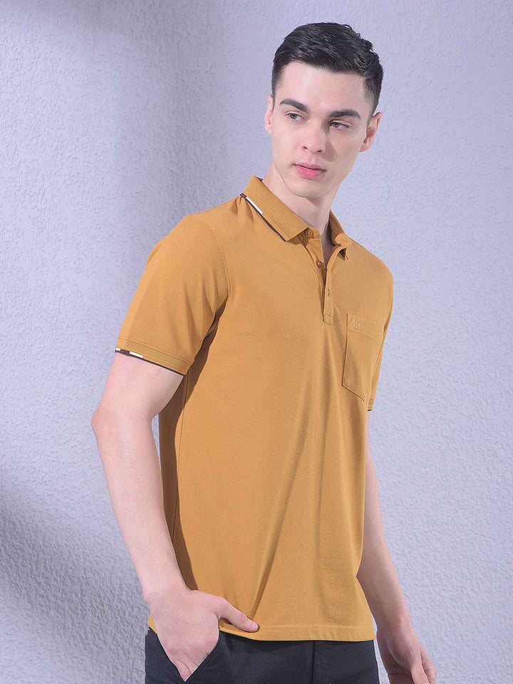 Mustard Polo Neck T-Shirt