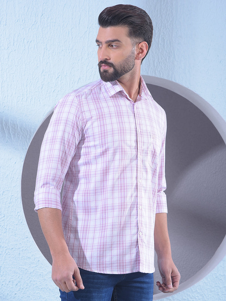 Pink Checked 100% Cotton Shirt