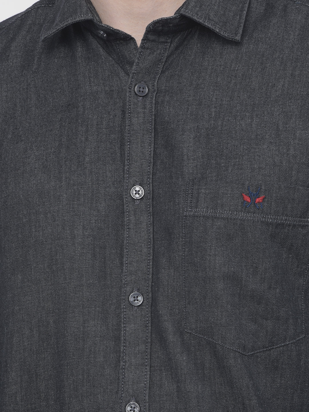 Charcol Grey 100% Cotton Denim Shirt