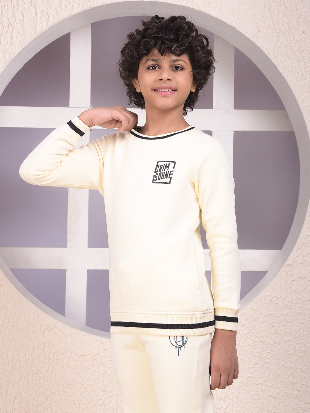 Sleek Cream Sweatshirt