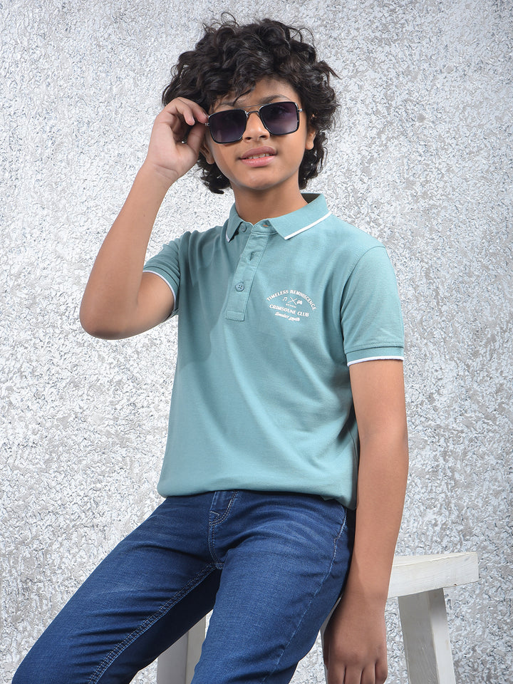 Classic Pathway Green Polo Neck T-Shirt