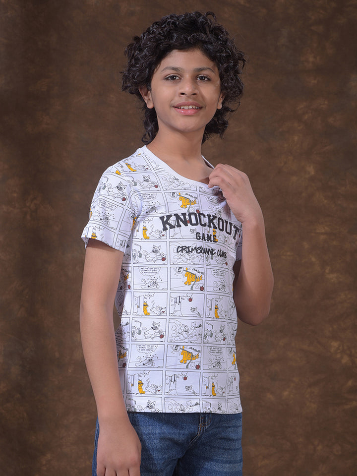 White Graphic Print T-Shirt