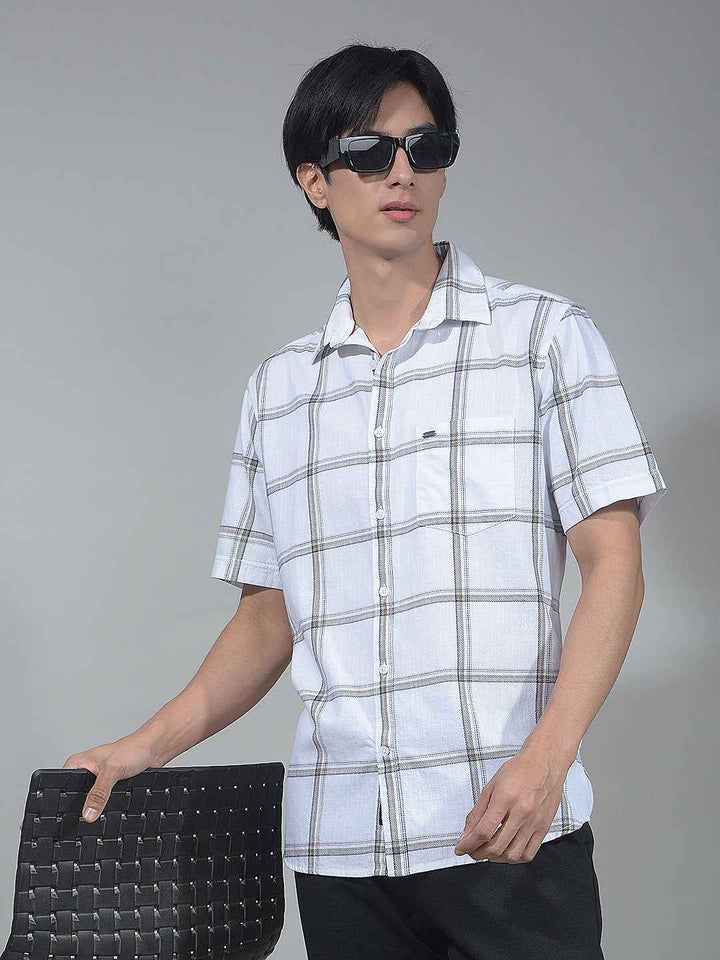 White Checked 100% Cotton Shirt