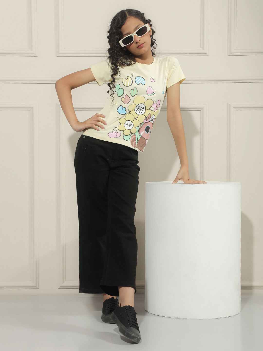 Graphic Print Yellow T-Shirt