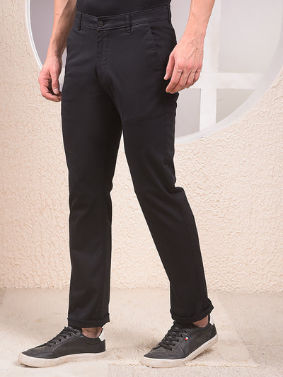 Spunky Black Straight Trousers