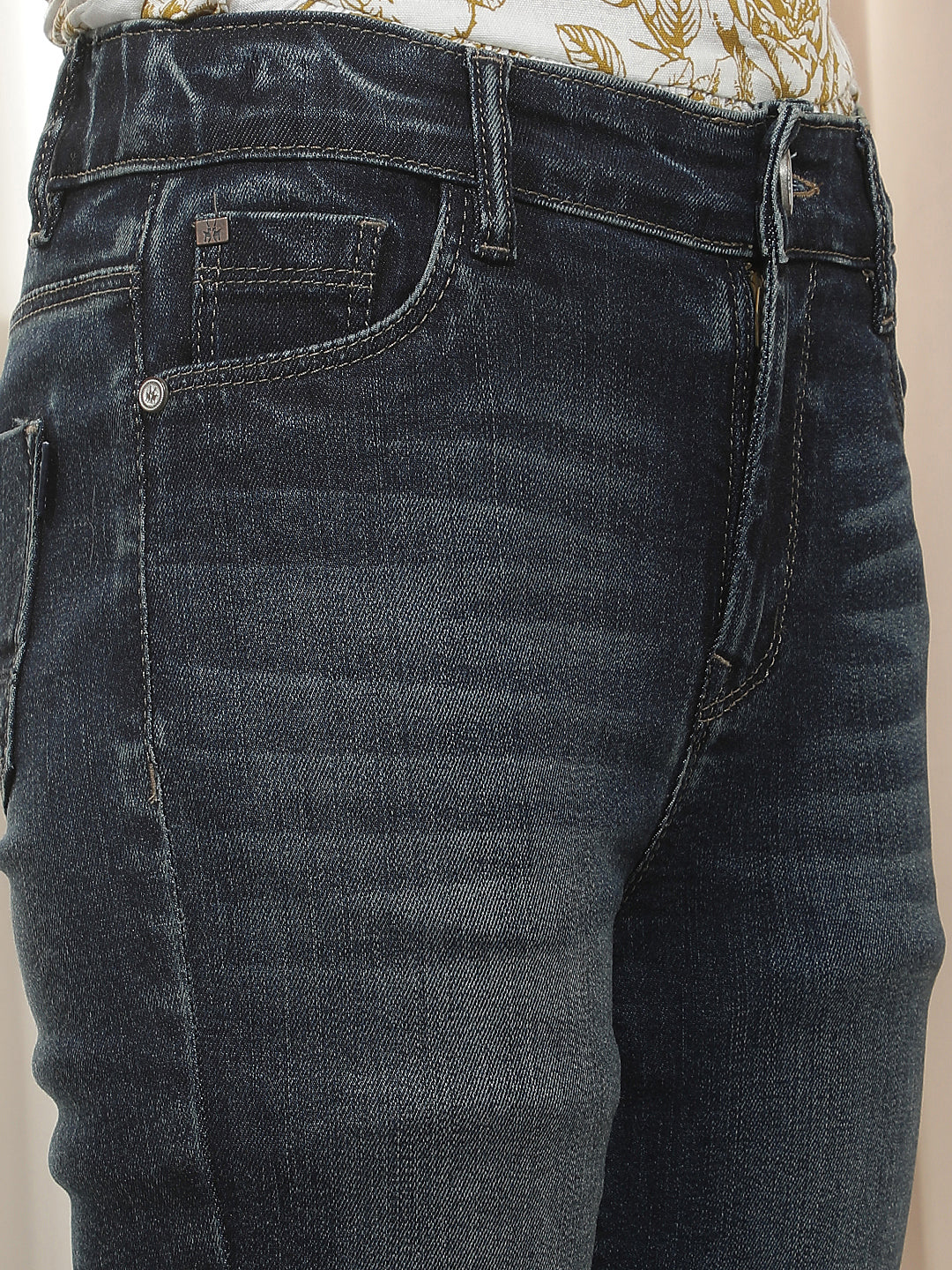 Blue Straight Cropped Jeans