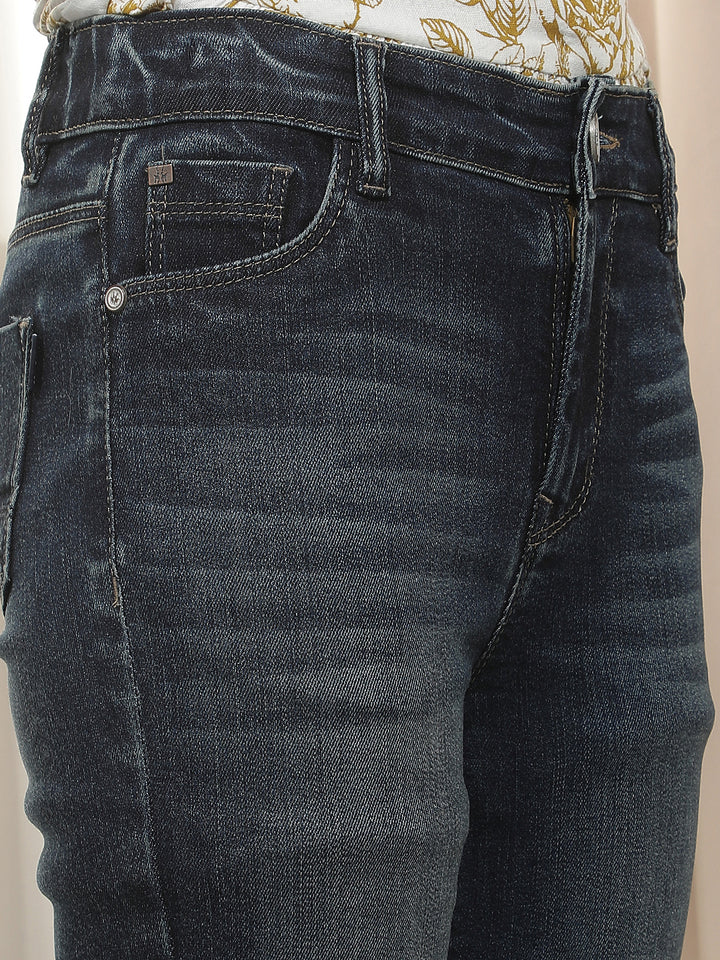 Blue Straight Cropped Jeans