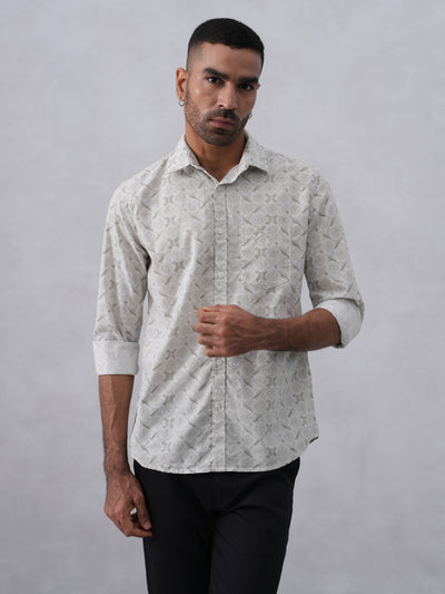 Vivid Green Printed Shirt