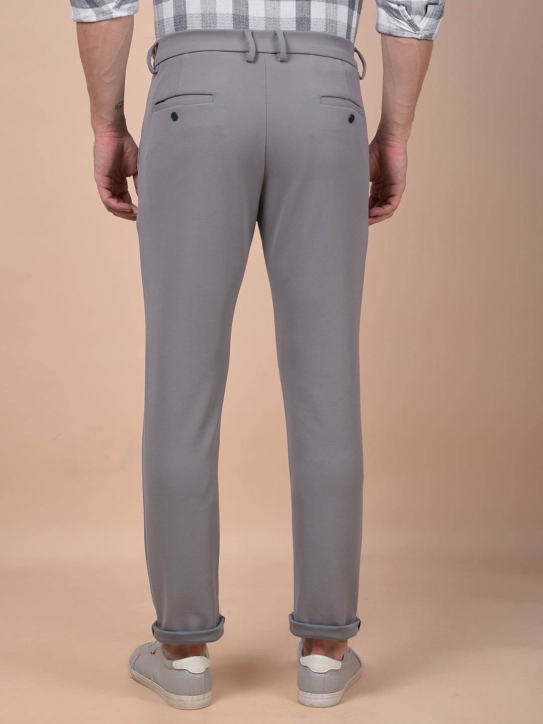 Sleek Silhouette Grey Knitted Trousers